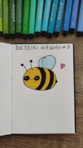Dessin Abeille kawaii facile