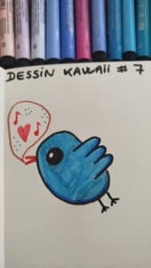 Dessin oiseau kawaii facile