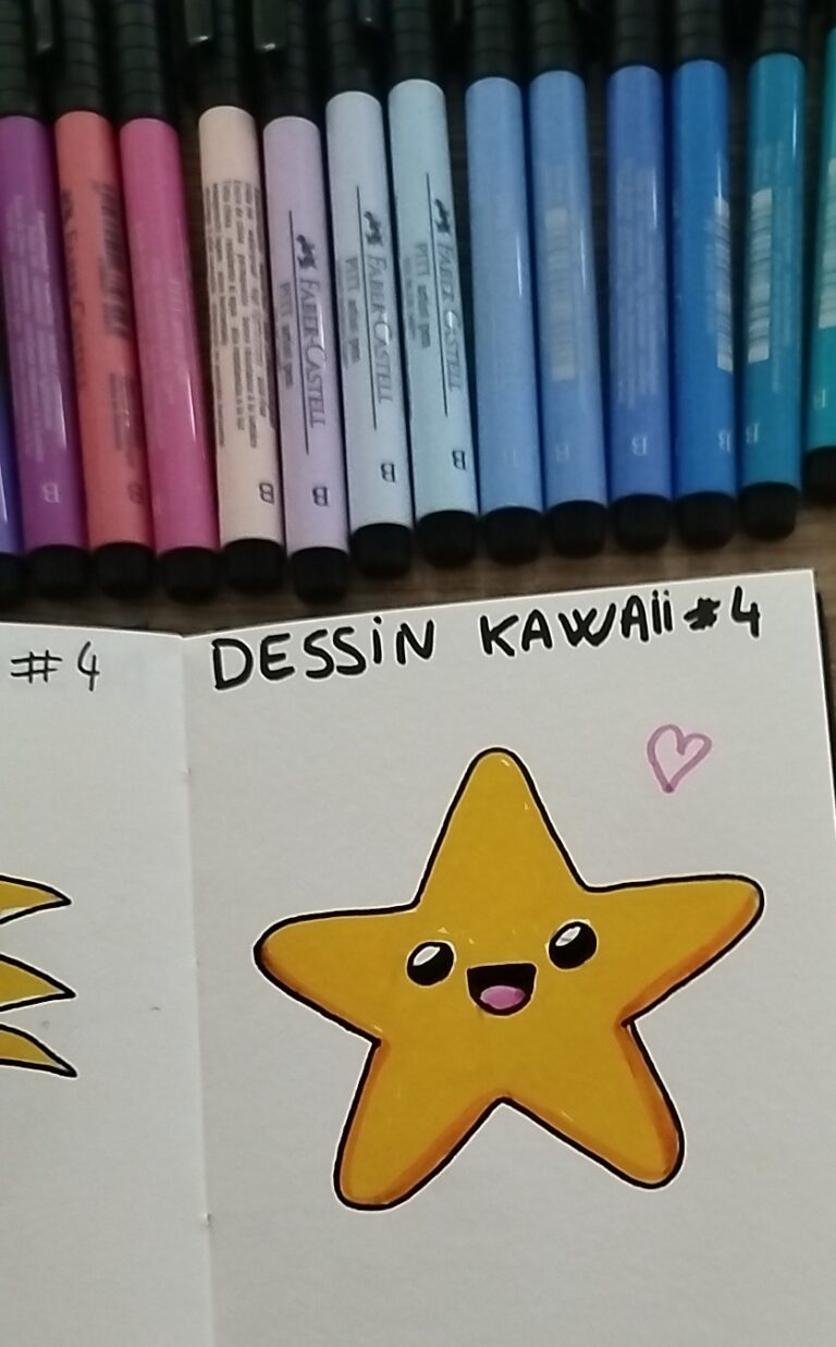 dessin facile étoile kawaii